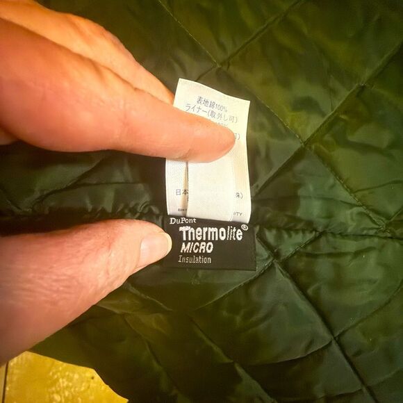 Lands' End Army Green Fisherman Core Chore/Barn Coat With Leather Collar - Picture 13 of 13